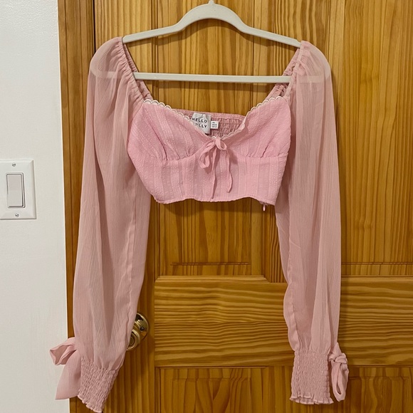 HELLO MOLLY PRETTY IN PINK CROP TOP PINK XS - Picture 7 of 7
